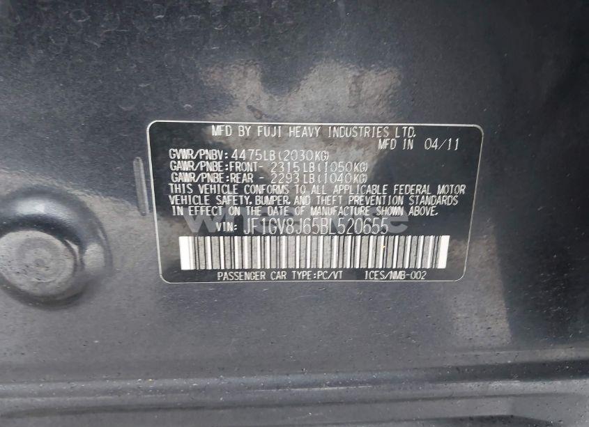 Photo 9 of 2011 Subaru Impreza WRX STI LIMITED (VIN JF1GV8J65BL520655)