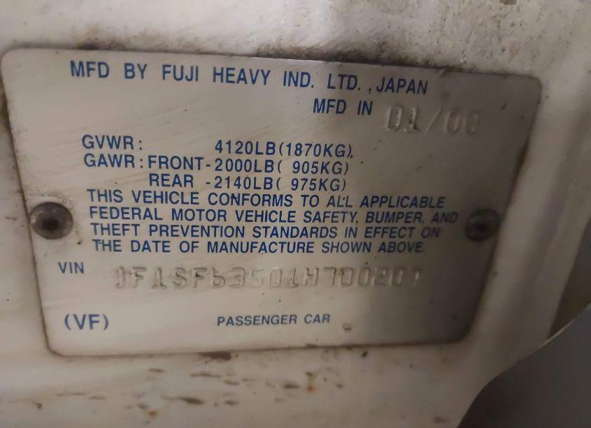 Photo 9 of 2001 Subaru Forester L (VIN JF1SF63501H700207)