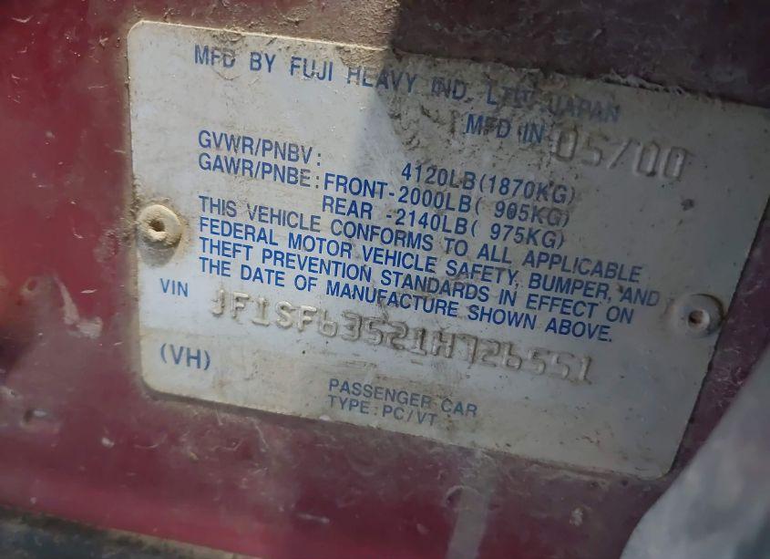 Photo 9 of 2001 Subaru Forester L (VIN JF1SF63521H726551)