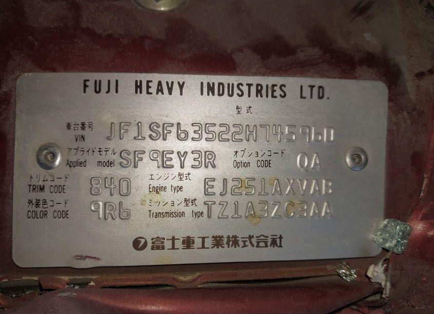 Photo 9 of 2002 Subaru Forester L (VIN JF1SF63522H745960)