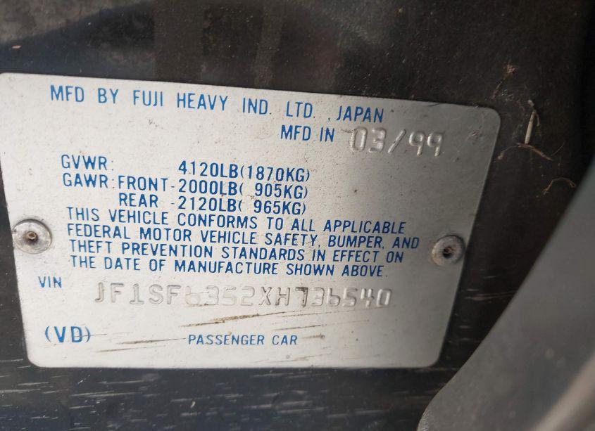 Photo 9 of 1999 Subaru Forester L (VIN JF1SF6352XH736540)