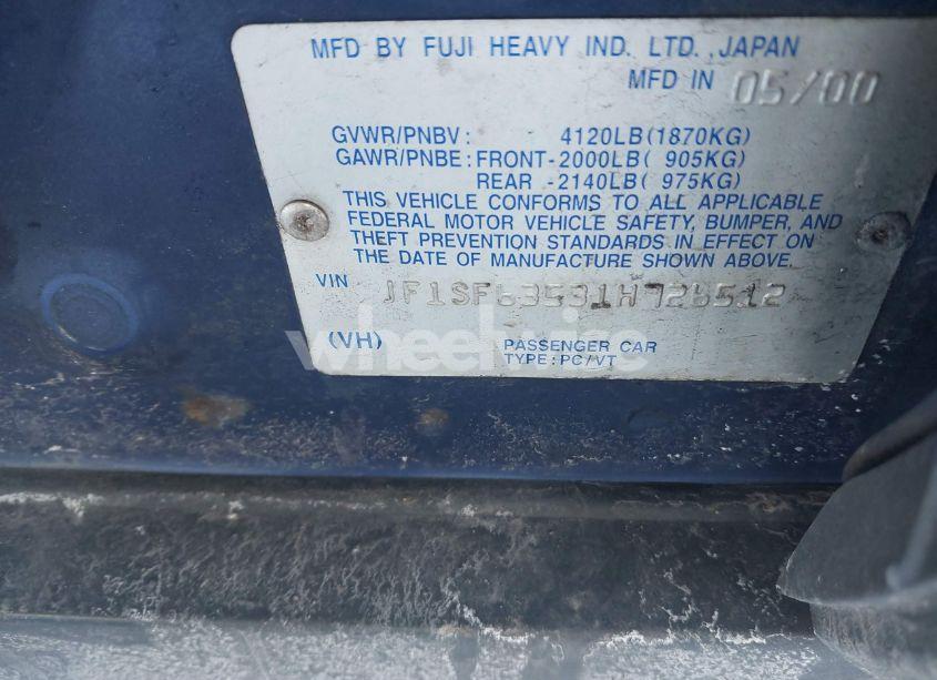 Photo 9 of 2001 Subaru Forester L (VIN JF1SF63531H726512)