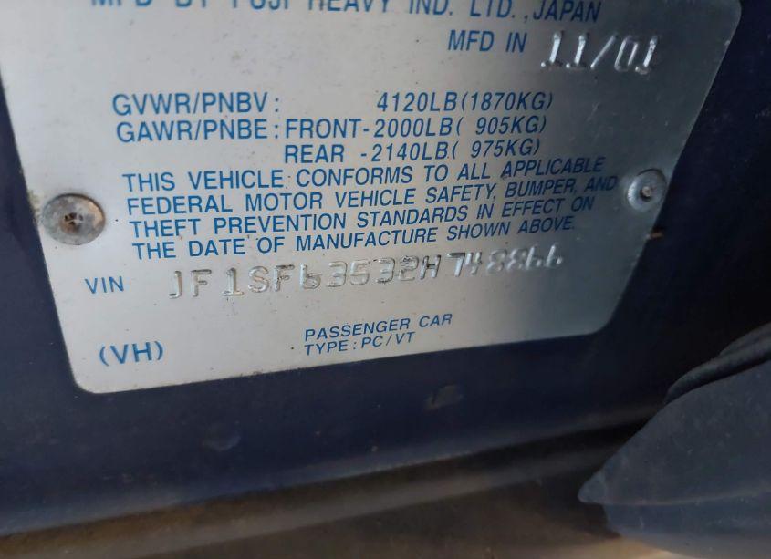 Photo 9 of 2002 Subaru Forester L (VIN JF1SF63532H748866)