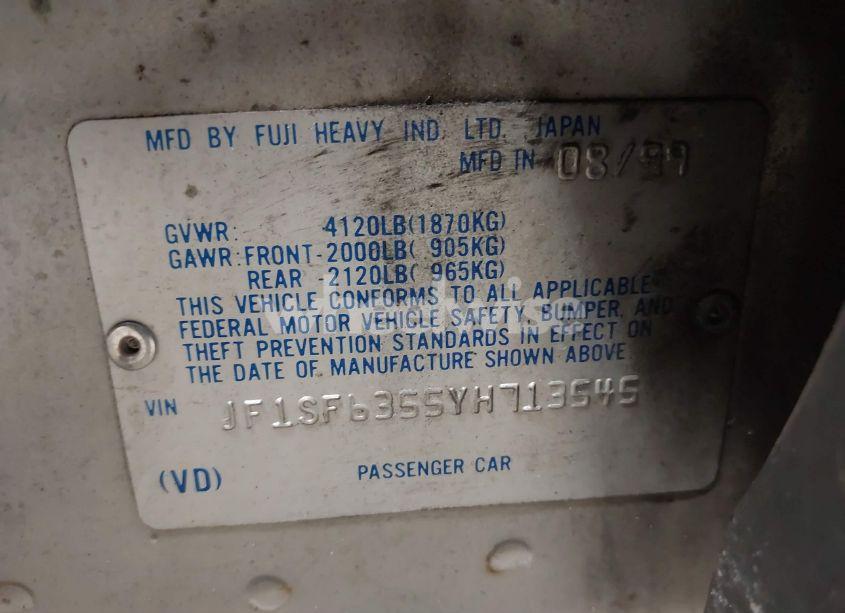 Photo 9 of 2000 Subaru Forester L (VIN JF1SF6355YH713545)