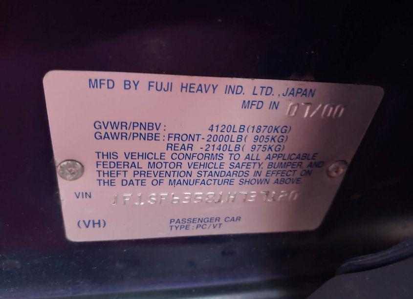 Photo 9 of 2001 Subaru Forester L (VIN JF1SF63581H737120)