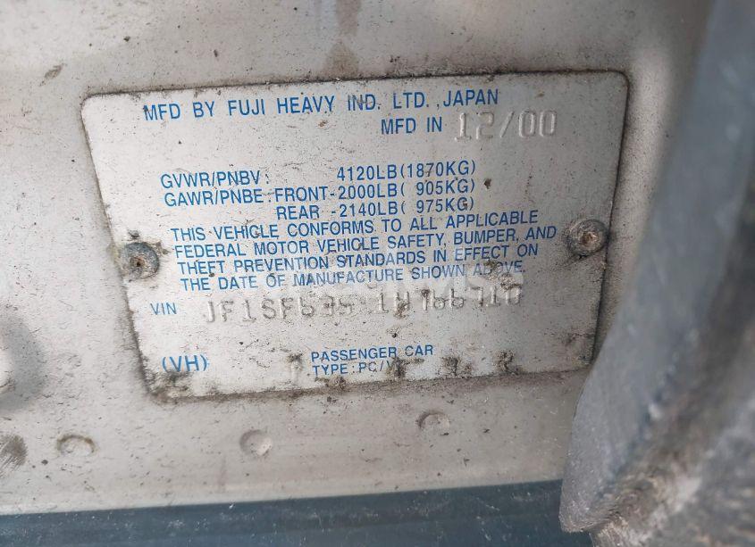 Photo 9 of 2001 Subaru Forester L (VIN JF1SF63591H766710)