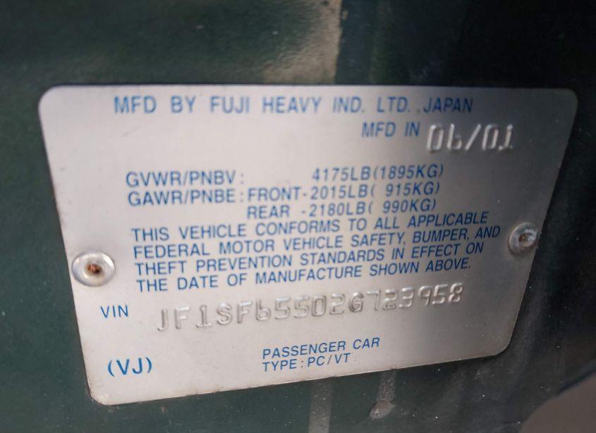 Photo 9 of 2002 Subaru Forester S (VIN JF1SF65502G723958)