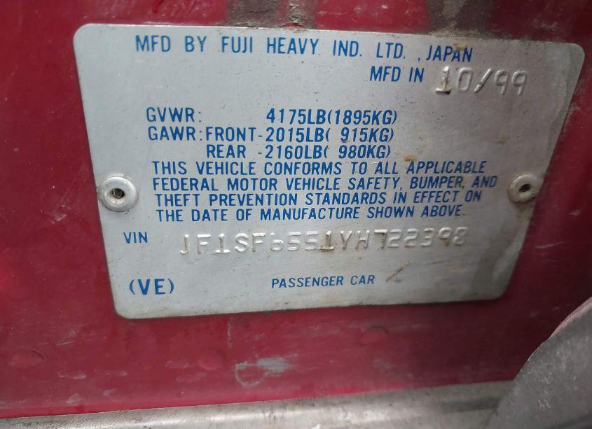 Photo 9 of 2000 Subaru Forester S (VIN JF1SF6551YH722398)