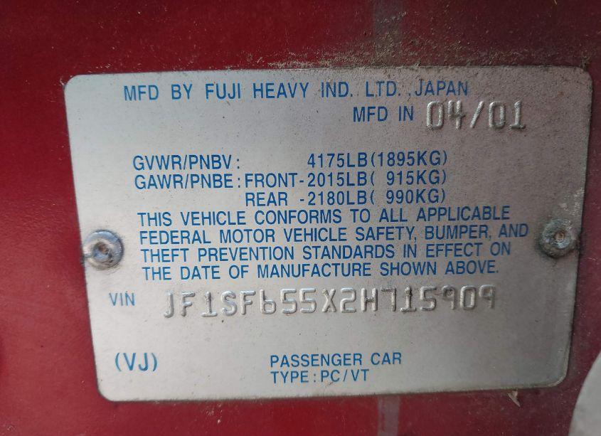 Photo 9 of 2002 Subaru Forester S (VIN JF1SF655X2H715909)