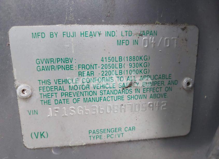 Photo 9 of 2008 Subaru Forester 2.5X (VIN JF1SG63608H705942)