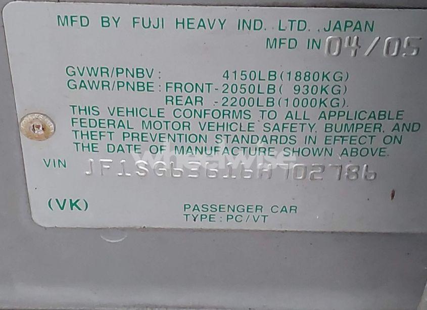 Photo 9 of 2006 Subaru Forester 2.5X (VIN JF1SG63616H702786)
