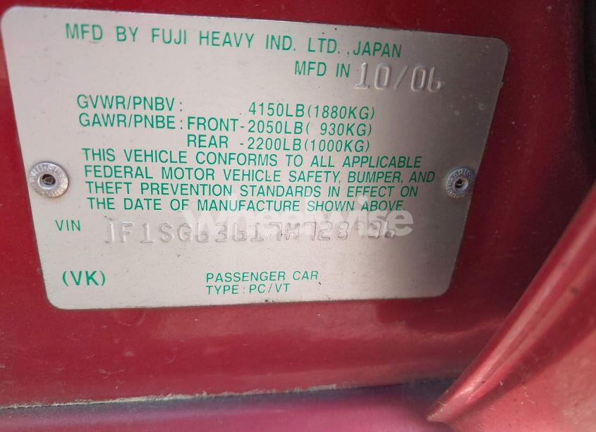 Photo 9 of 2007 Subaru Forester 2.5X (VIN JF1SG63617H728936)