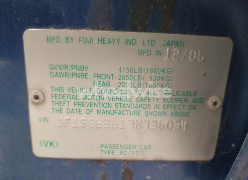 Photo 9 of 2007 Subaru Forester 2.5X (VIN JF1SG63617H736034)