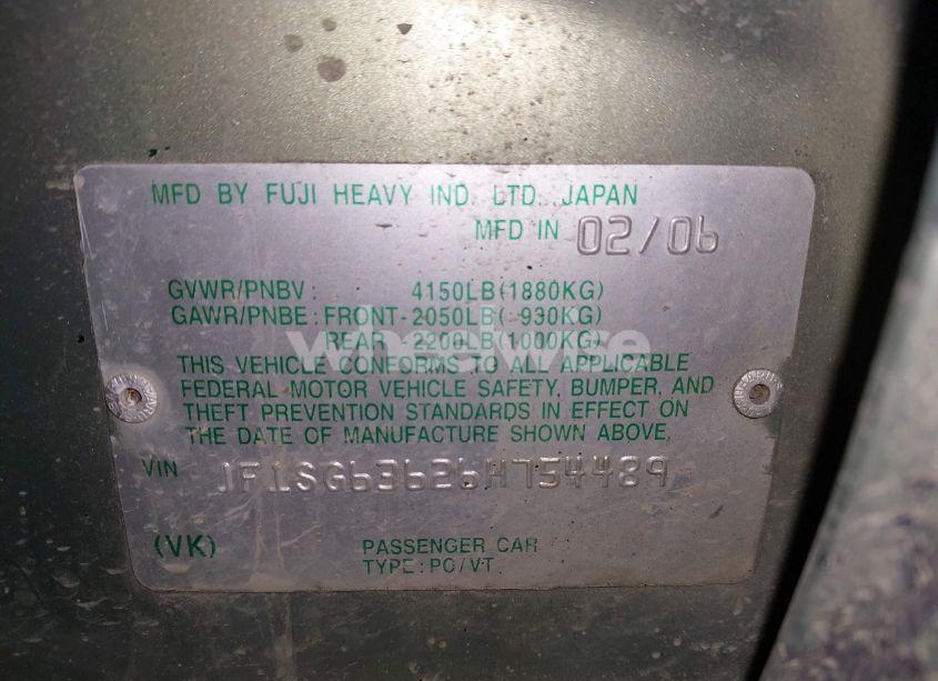 Photo 9 of 2006 Subaru Forester 2.5X (VIN JF1SG63626H754489)