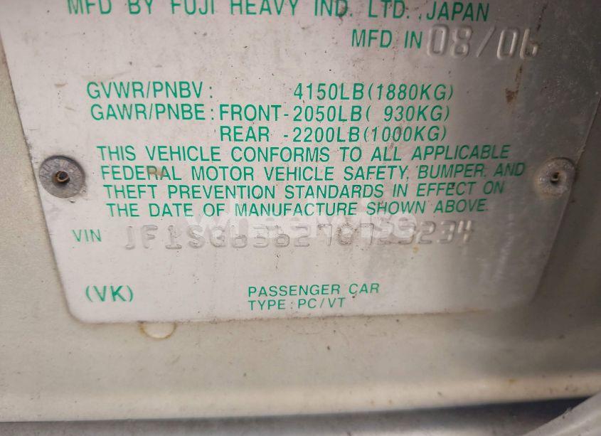 Photo 9 of 2007 Subaru Forester 2.5X (VIN JF1SG63627G723234)