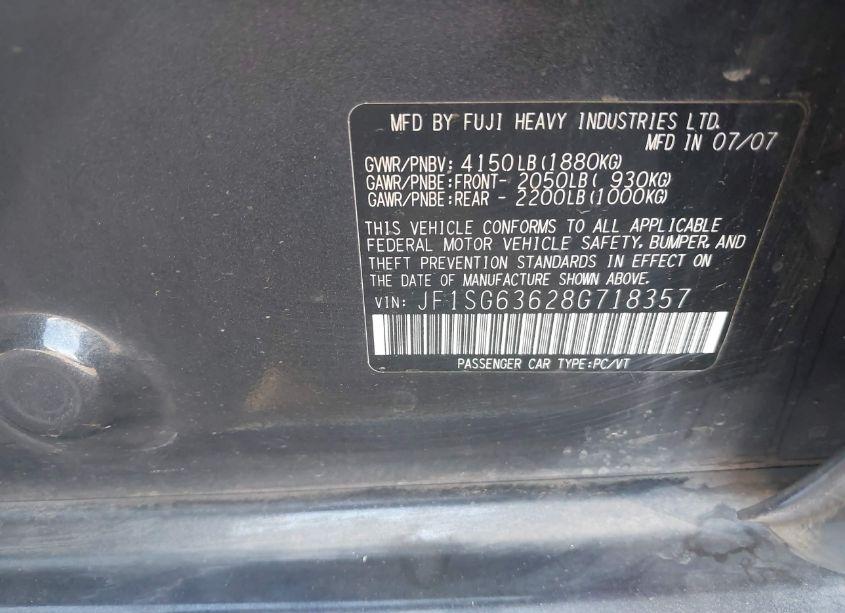 Photo 9 of 2008 Subaru Forester 2.5X (VIN JF1SG63628G718357)