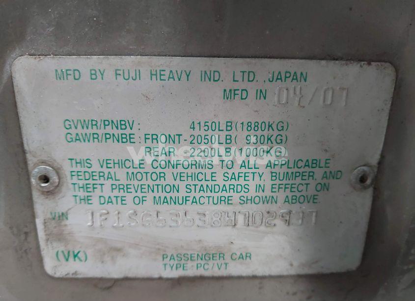 Photo 9 of 2008 Subaru Forester 2.5X (VIN JF1SG63638H702937)