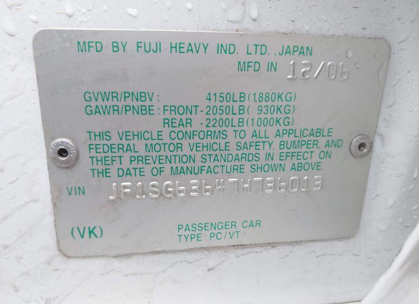 Photo 9 of 2007 Subaru Forester 2.5X (VIN JF1SG63647H736013)