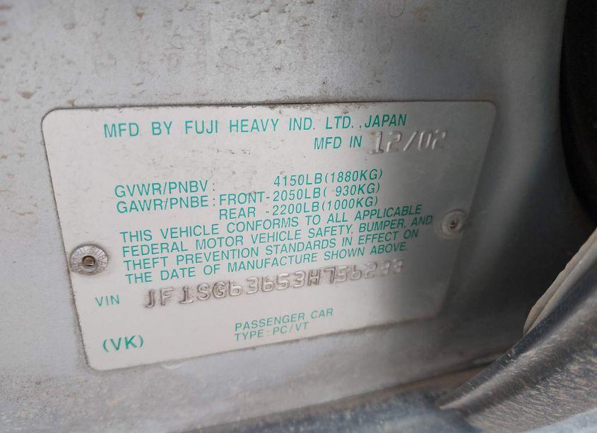 Photo 9 of 2003 Subaru Forester X (VIN JF1SG63653H756233)