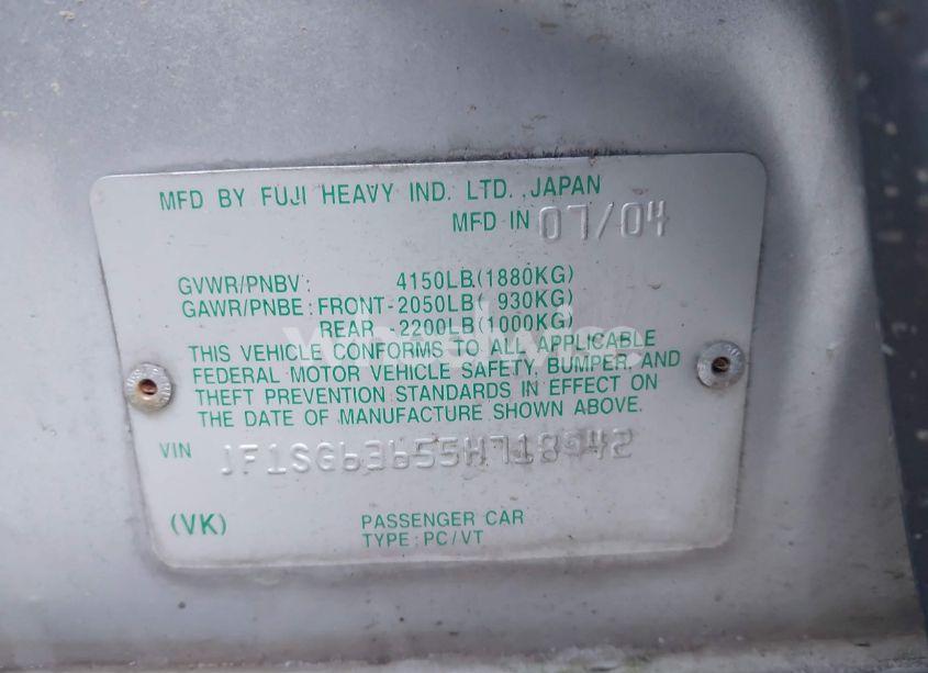 Photo 9 of 2005 Subaru Forester 2.5X (VIN JF1SG63655H718942)