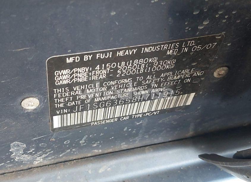 Photo 9 of 2008 Subaru Forester 2.5X (VIN JF1SG63658H711915)