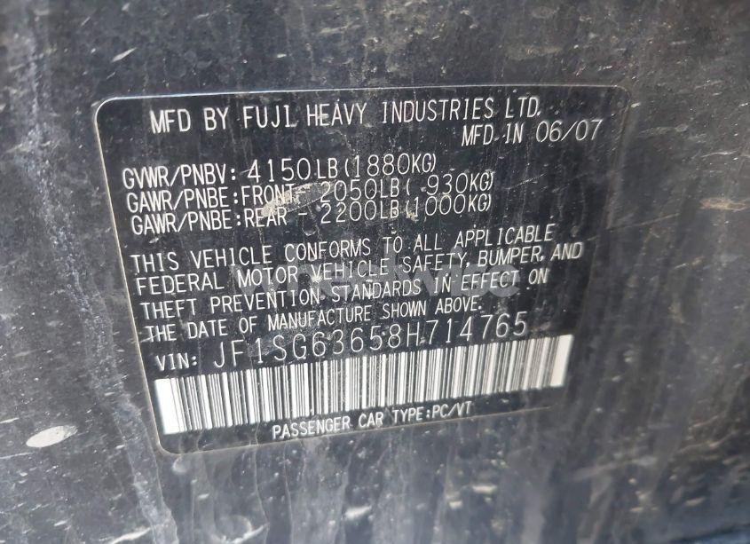 Photo 9 of 2008 Subaru Forester 2.5X (VIN JF1SG63658H714765)