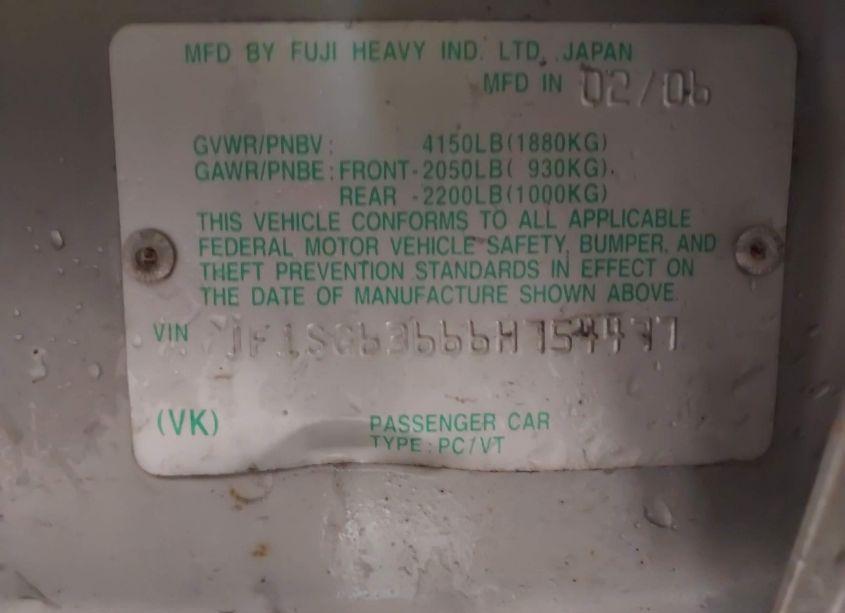 Photo 9 of 2006 Subaru Forester 2.5X (VIN JF1SG63666H754477)