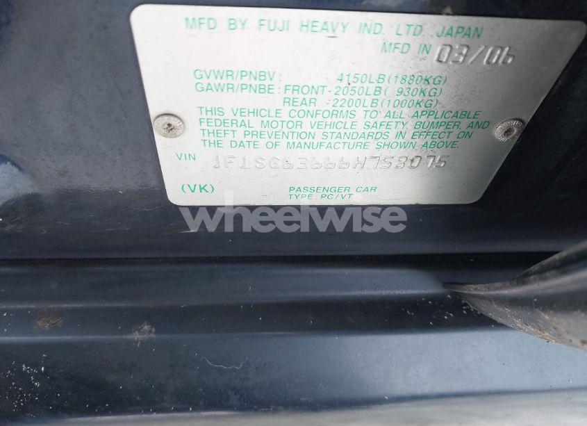 Photo 9 of 2006 Subaru Forester 2.5X (VIN JF1SG63666H758075)
