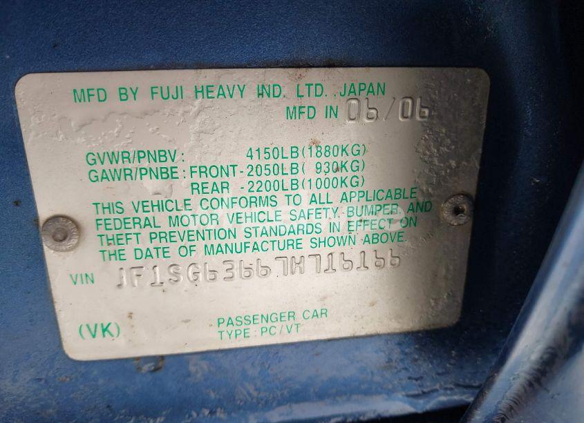 Photo 9 of 2007 Subaru Forester 2.5X (VIN JF1SG63667H716166)