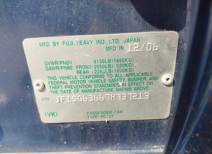 Photo 9 of 2007 Subaru Forester 2.5X (VIN JF1SG63667H737213)