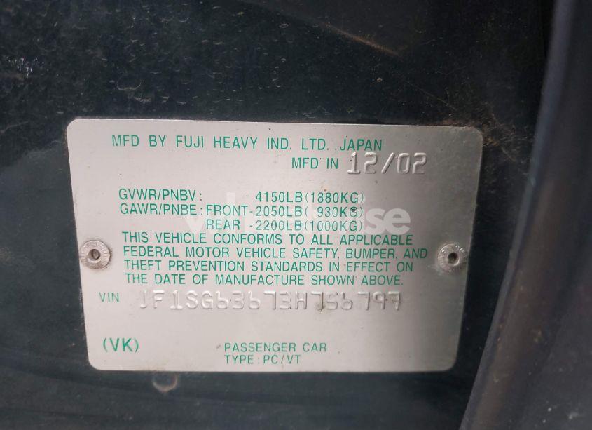 Photo 9 of 2003 Subaru Forester X (VIN JF1SG63673H756797)