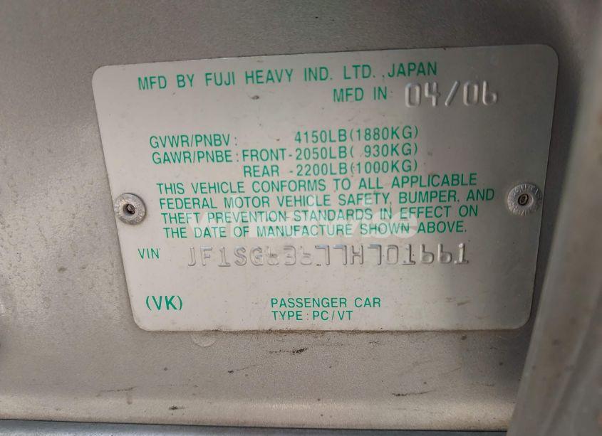 Photo 9 of 2007 Subaru Forester 2.5X (VIN JF1SG63677H701661)