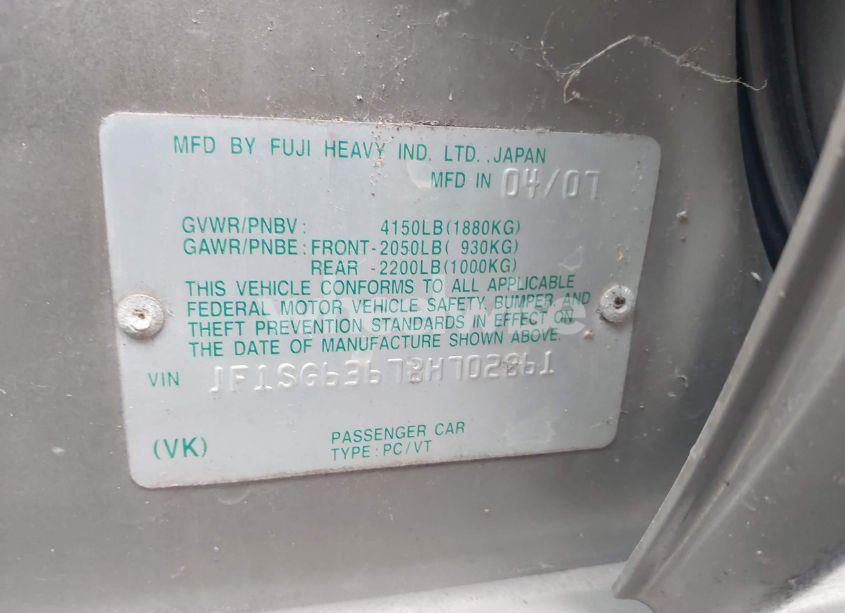 Photo 9 of 2008 Subaru Forester 2.5X (VIN JF1SG63678H702861)