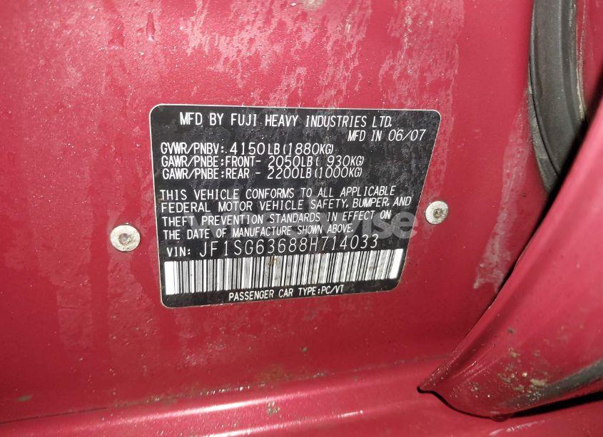 Photo 9 of 2008 Subaru Forester 2.5X (VIN JF1SG63688H714033)