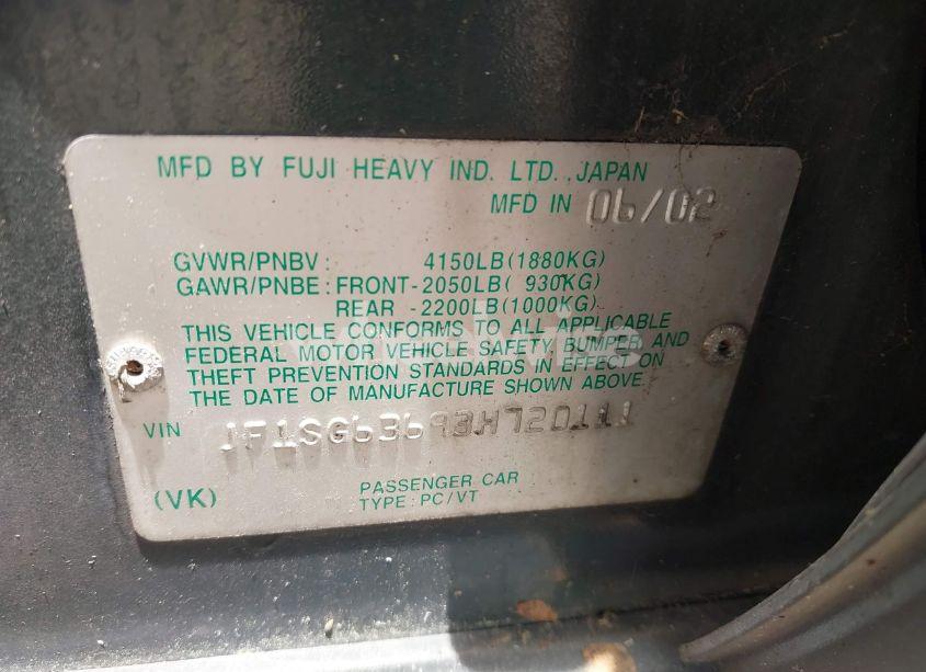 Photo 9 of 2003 Subaru Forester X (VIN JF1SG63693H720111)