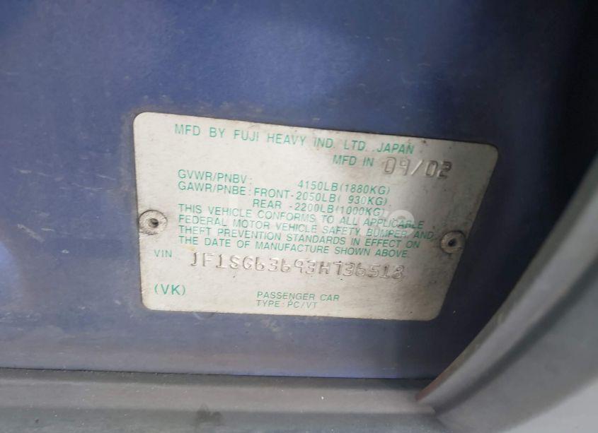 Photo 9 of 2003 Subaru Forester X (VIN JF1SG63693H736518)