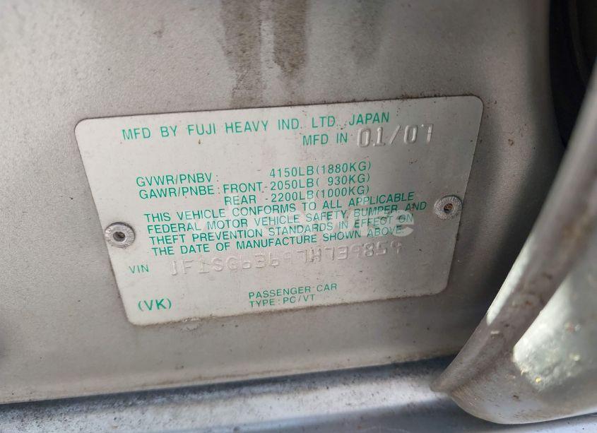 Photo 9 of 2007 Subaru Forester 2.5X (VIN JF1SG63697H739859)