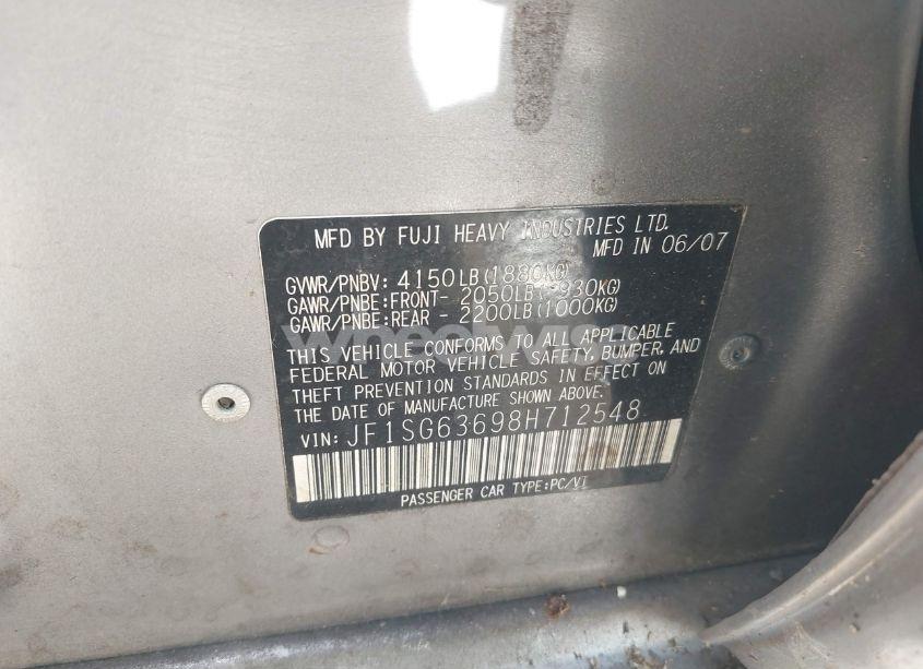 Photo 9 of 2008 Subaru Forester 2.5X (VIN JF1SG63698H712548)