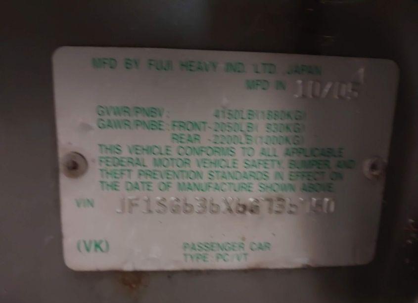 Photo 9 of 2006 Subaru Forester 2.5X (VIN JF1SG636X6G736750)