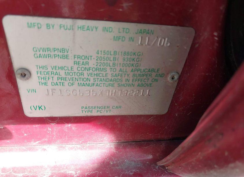 Photo 9 of 2007 Subaru Forester 2.5X (VIN JF1SG636X7H732211)