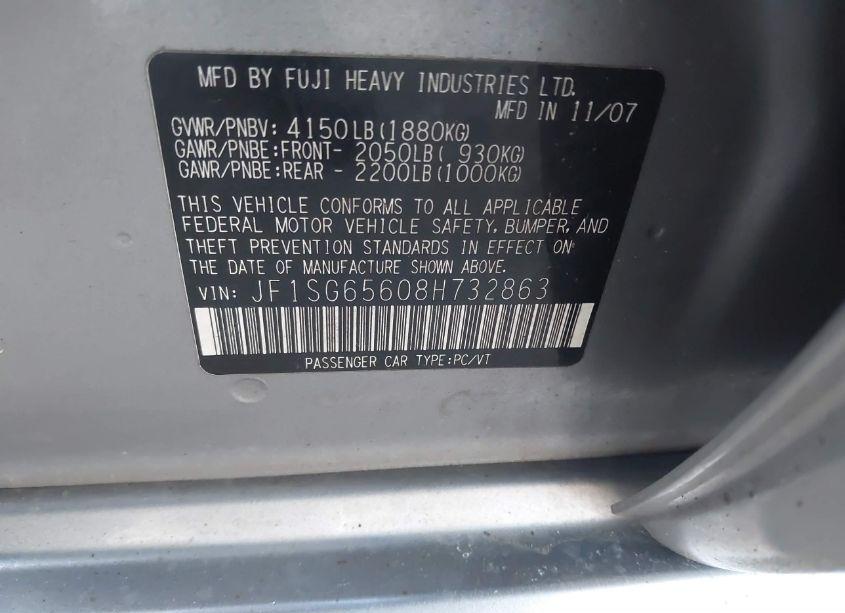 Photo 9 of 2008 Subaru Forester 2.5X (VIN JF1SG65608H732863)