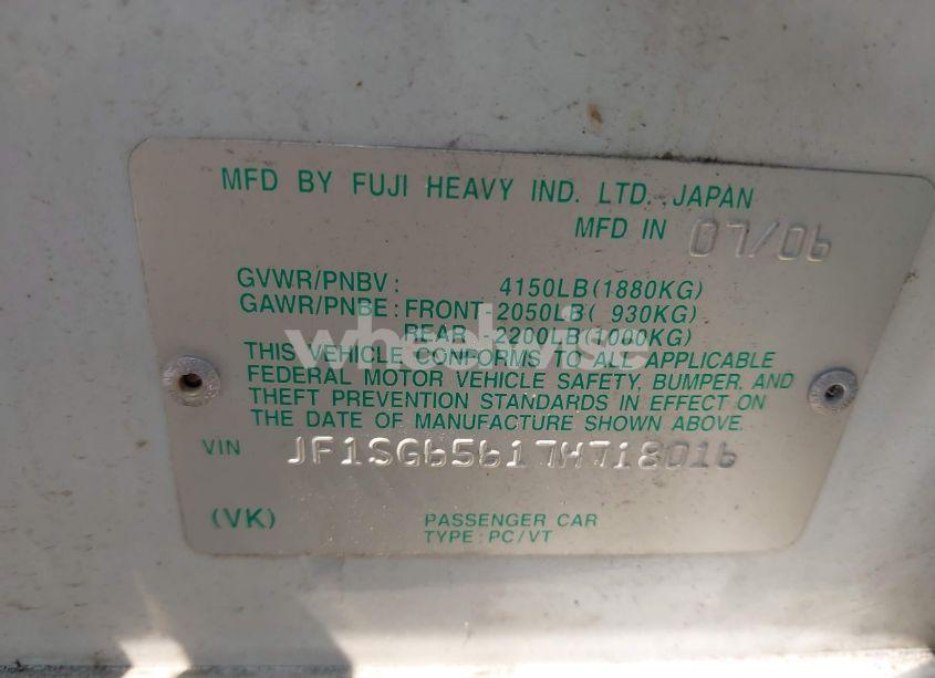 Photo 9 of 2007 Subaru Forester 2.5X (VIN JF1SG65617H718016)