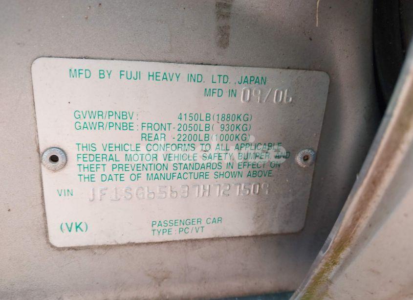 Photo 9 of 2007 Subaru Forester 2.5X (VIN JF1SG65637H727509)