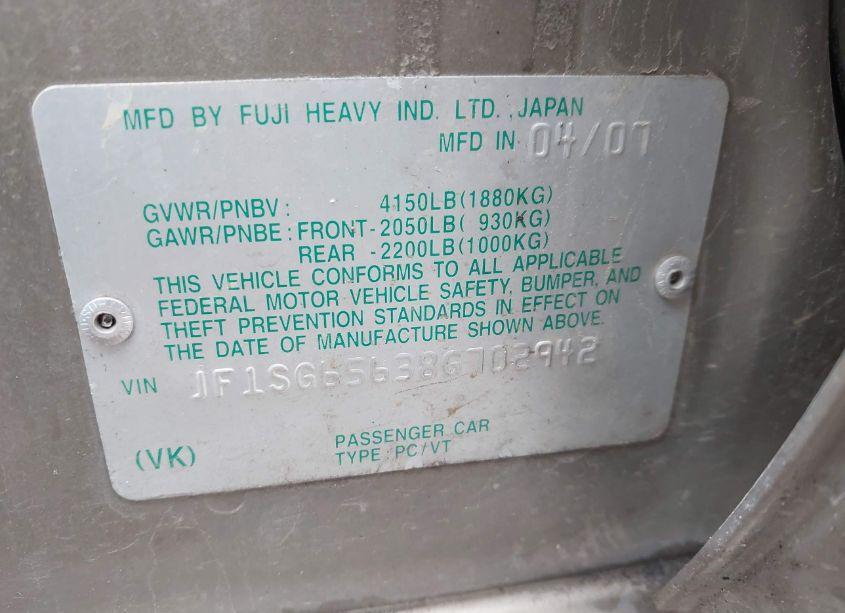 Photo 9 of 2008 Subaru Forester 2.5X (VIN JF1SG65638G702942)