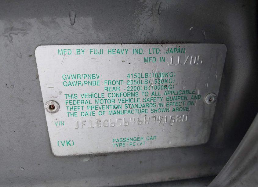 Photo 9 of 2006 Subaru Forester 2.5X (VIN JF1SG65646H741580)