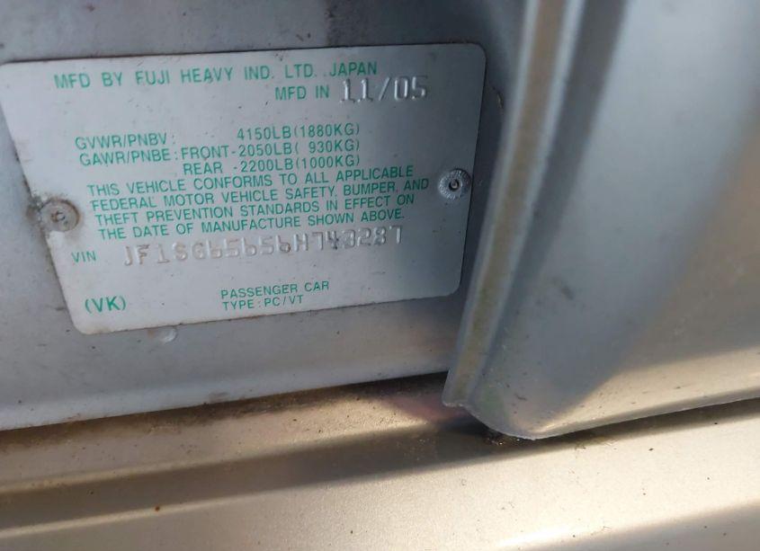 Photo 9 of 2006 Subaru Forester 2.5X (VIN JF1SG65656H743287)