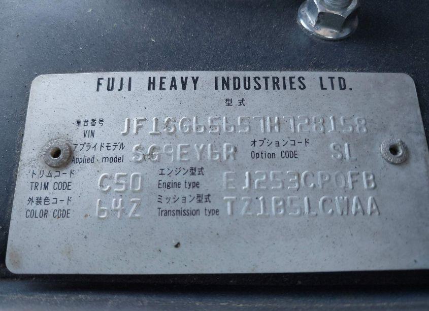 Photo 9 of 2007 Subaru Forester 2.5X (VIN JF1SG65657H728158)