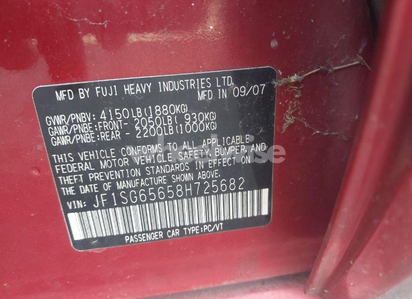 Photo 9 of 2008 Subaru Forester 2.5X (VIN JF1SG65658H725682)