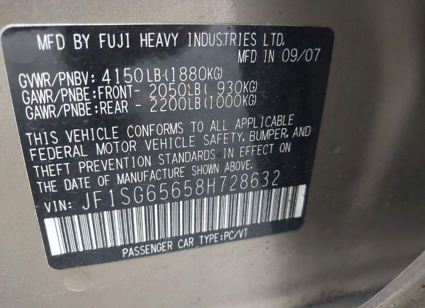 Photo 9 of 2008 Subaru Forester 2.5X (VIN JF1SG65658H728632)