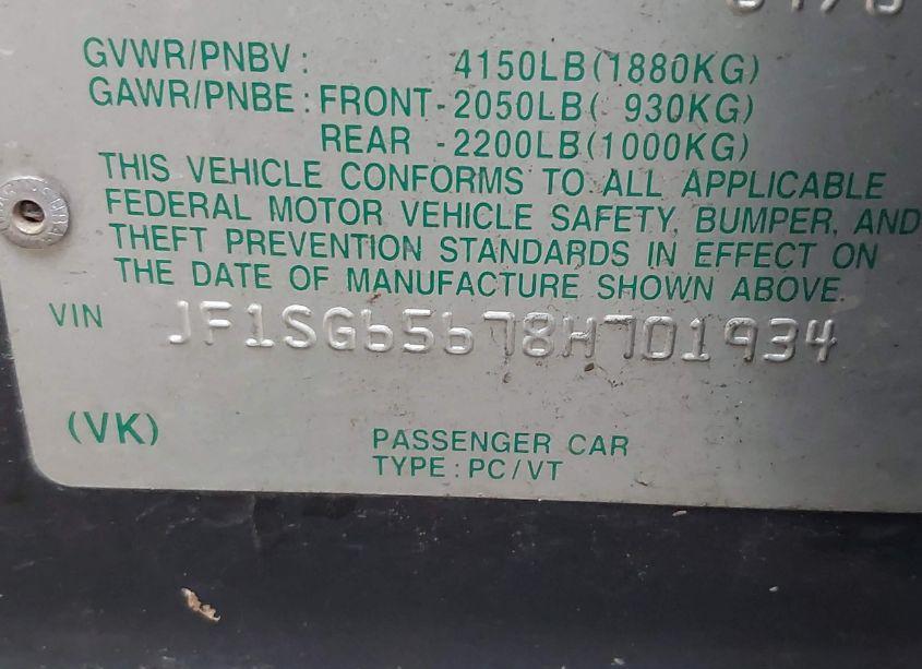 Photo 9 of 2008 Subaru Forester 2.5X (VIN JF1SG65678H701934)